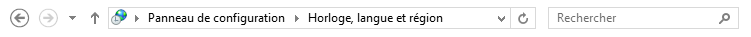 Barre d'adresse du Panneau de configuration