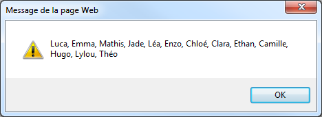 Le premier tableau contient ses propres données et celles du deuxième tableau