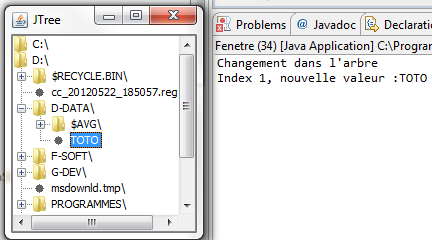 Changement de la valeur d'un nœud