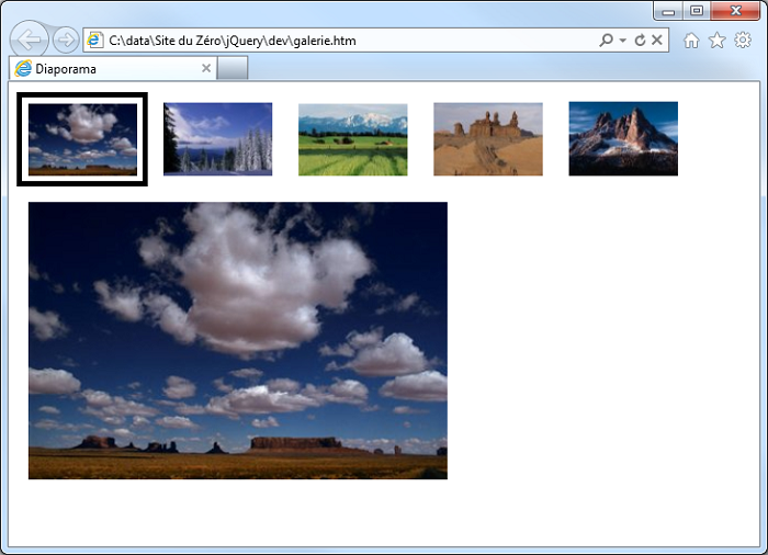 Une galerie d'images en quelques lignes