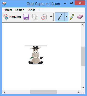 La capture est affichée dans l'éditeur