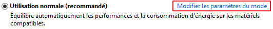 Modifier les paramètres du mode