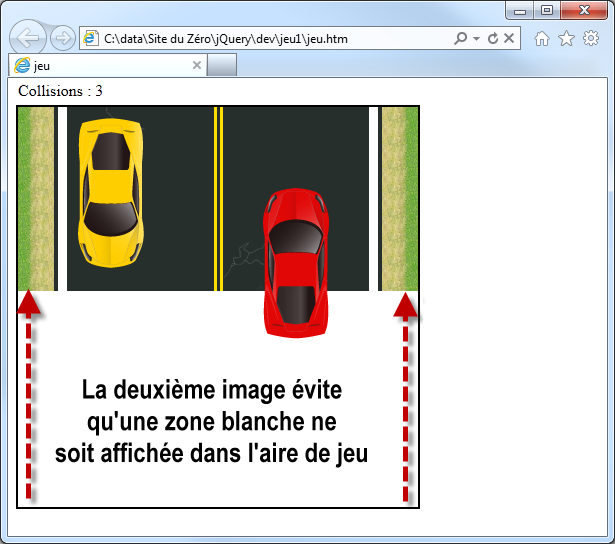 La deuxième image assure la continuité de la route