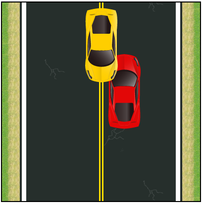 Une collision à gauche s'est produite