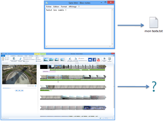 Quel est le type de fichier d'un projet Movie Maker ?