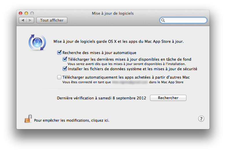 Préférences Mise à jour de logiciels