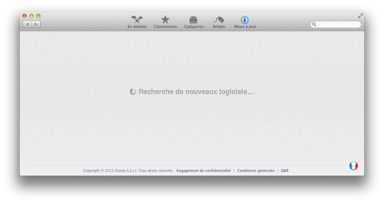 Onglet Mises à jour de l'App Store