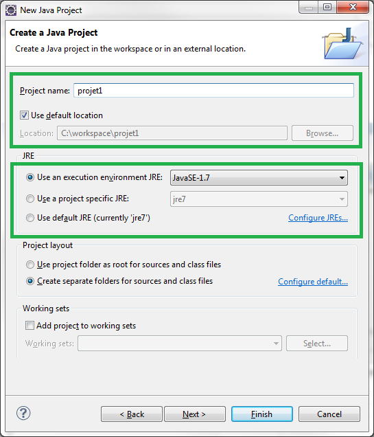 Création de projet Java - étape 2