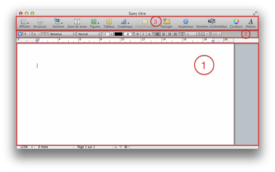 L'interface de Pages