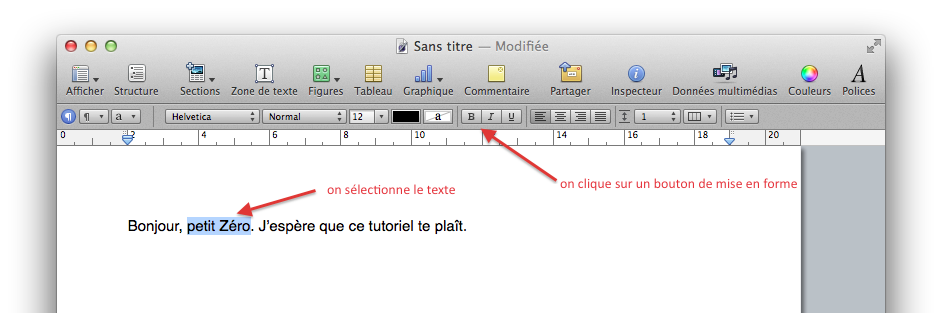 Mise en forme d'un document