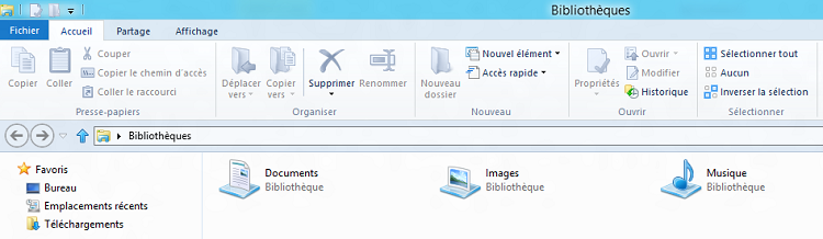 Aperçu du ruban dans l'explorateur de fichiers