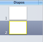 Liste des diapositives