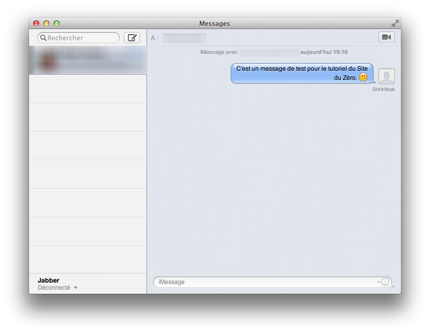 L'interface de Messages