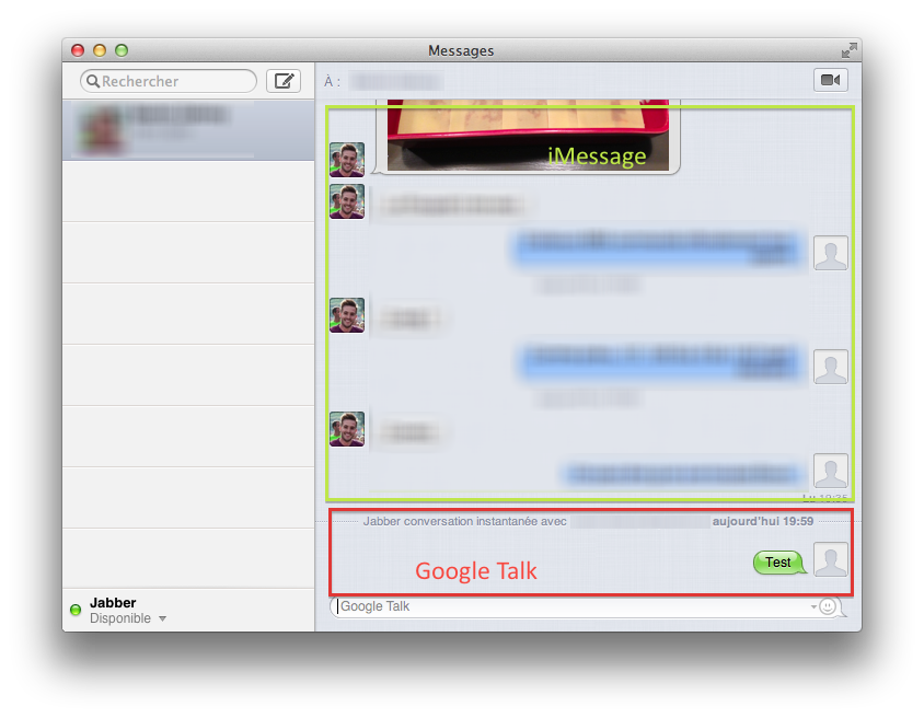 Une conversation dans Messages