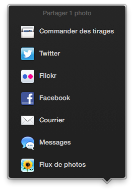Listes des services de partage
