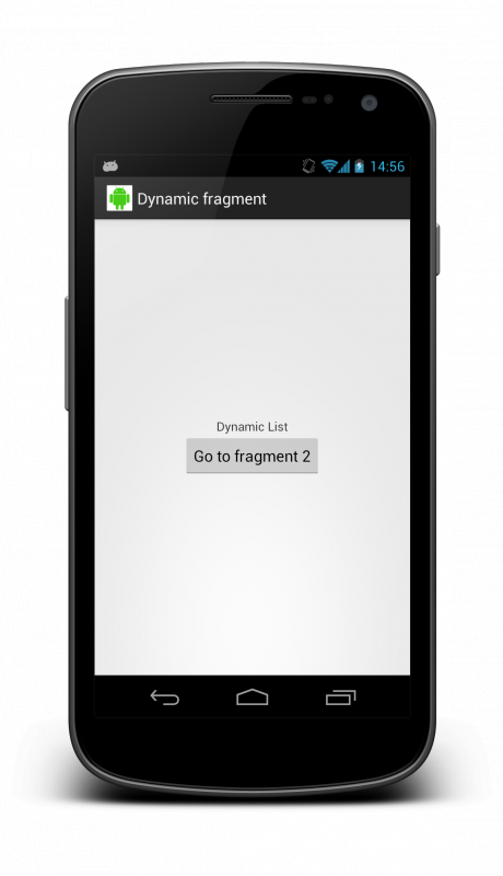 Résultat de l'exécution de l'activité DynamicActivity