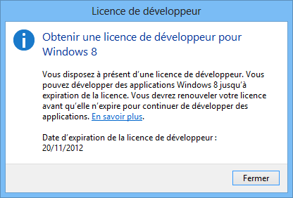 La licence est renouvelable au bout d'un mois