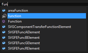 IntelliSense en action