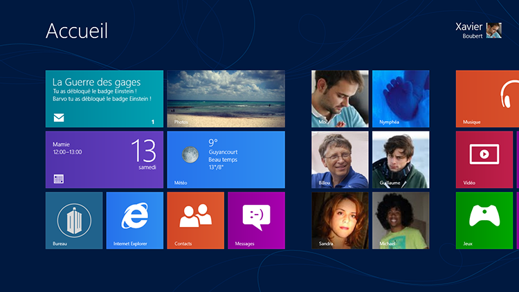Écran de démarrage de Windows 8