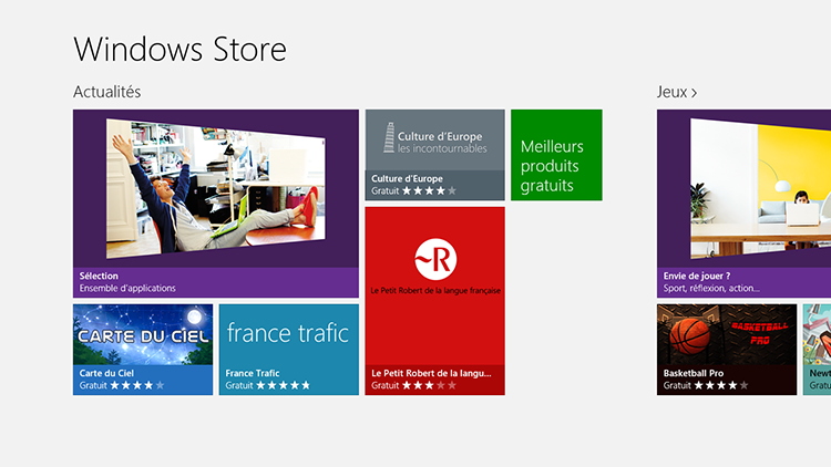 Écran de démarrage de Windows 8