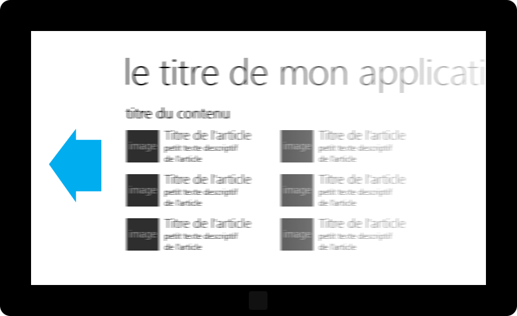 Aperçu d'une animation d'ouverture d'une page avec la découverte du contenu par un défilement vers la gauche