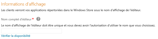 Choisissez votre nom d'éditeur
