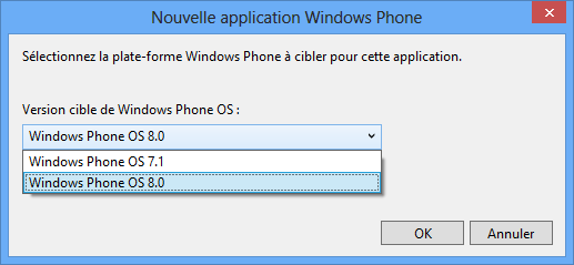 Choix de la version du SDK à utiliser