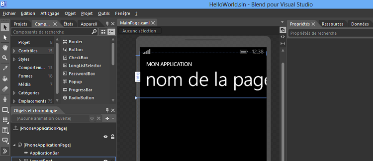 Interface de Blend