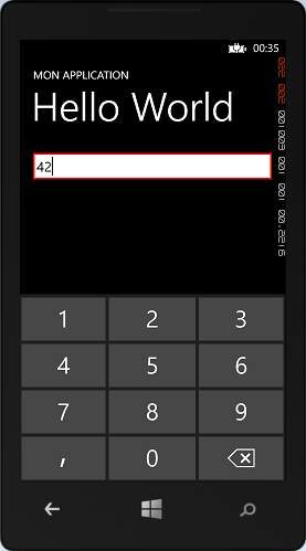 Clavier virtuel de type numérique