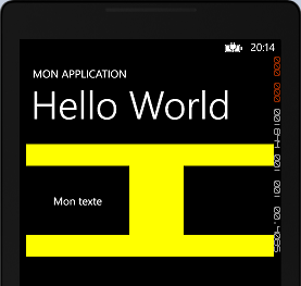 Une marge de 50 autour du TextBlock