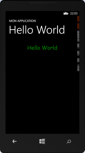 Le style appliqué au TextBlock