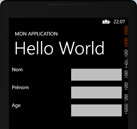 Aperçu d'un formulaire construit en XAML