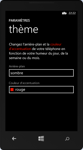 Paramétrage des thèmes