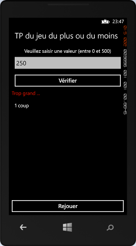 Une partie en cours de jeu ...