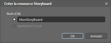Nommage du storyboard