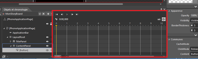 La ligne de temps du storyboard