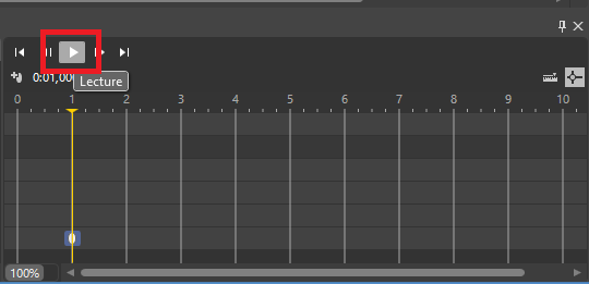 Démarrage de l'animation