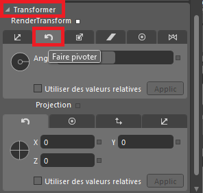 Rotation d'un contrôle via Blend
