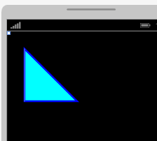 Le triangle est coloré grâce au pinceau Aqua