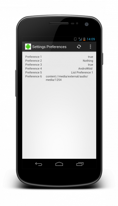 Affichage des valeurs des paramètres