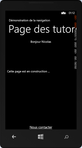 Utilisation du contrôle HyperLinkButton pour la navigation