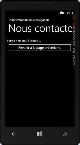 Affichage de la page de contact