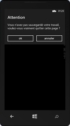 Affichage d'une confirmation avant de quitter la page