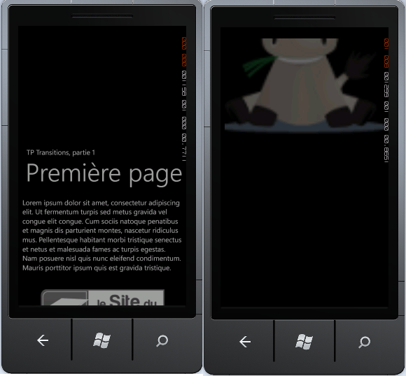 Rendu des animations de transitions