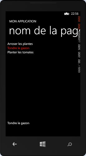 Élément sélectionné dans la ListBox