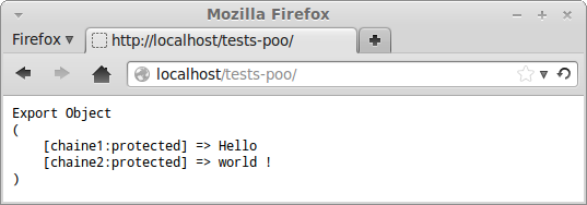 Résultat affiché par le script