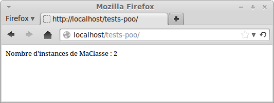 Résultat affiché par le script