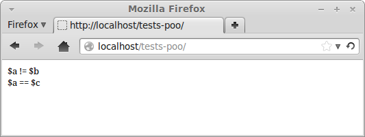 Résultat affiché par le script