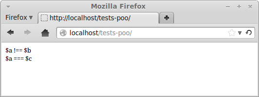 Résultat affiché par le script