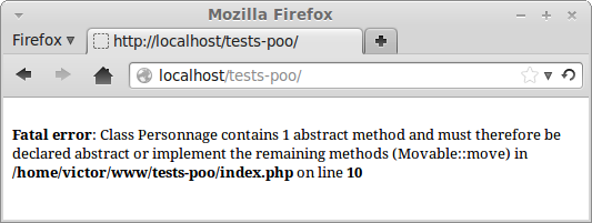Résultat affiché par le script